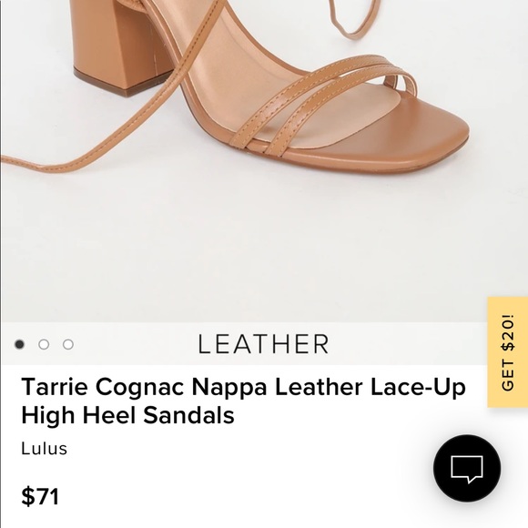 Tarrie Cognac Nappa Leather Lace-Up High Heel - Picture 3 of 5